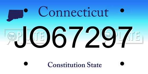 JO67297 Connecticut License Plate