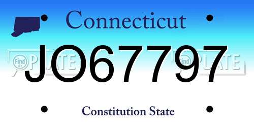 JO67797 Connecticut License Plate