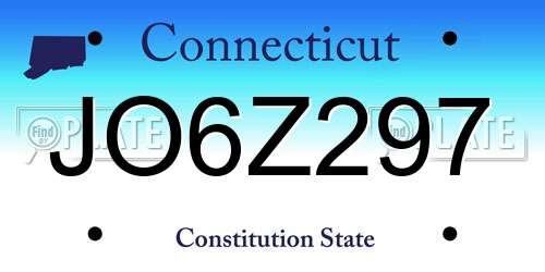 JO6Z297 Connecticut License Plate