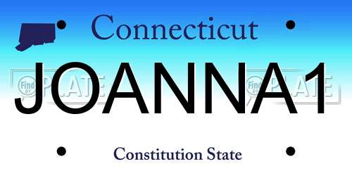 JOANNA1 Connecticut License Plate