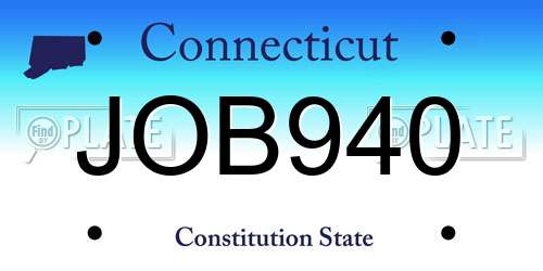 JOB940 Connecticut License Plate