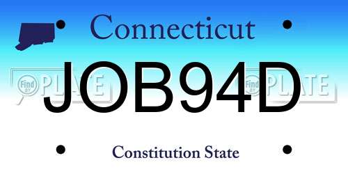 JOB94D Connecticut License Plate