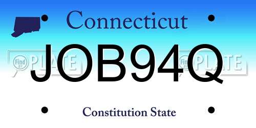 JOB94Q Connecticut License Plate