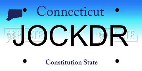 JOCKDR Connecticut License Plate