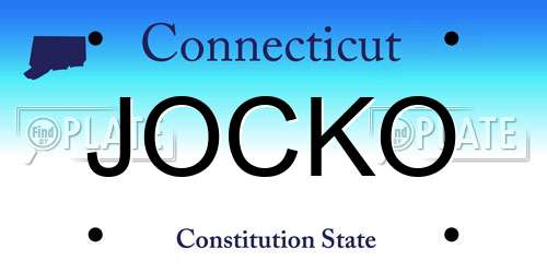 JOCKO Connecticut License Plate
