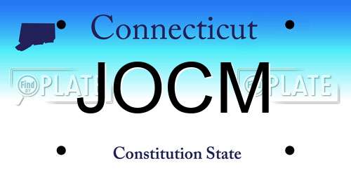 JOCM Connecticut License Plate