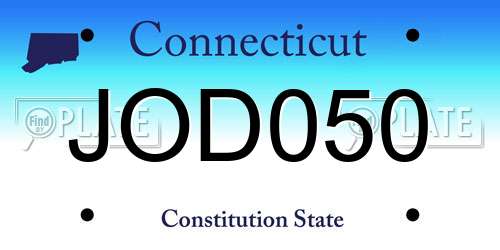 JOD050 Connecticut License Plate