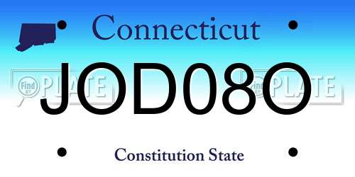 JOD08O Connecticut License Plate