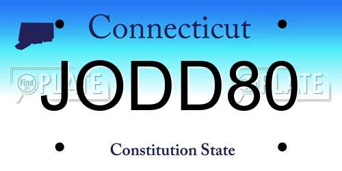 JODD80 Connecticut License Plate