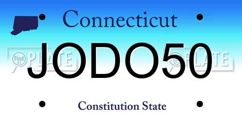 JODO50 Connecticut License Plate