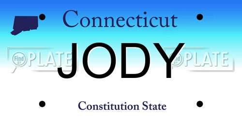JODY Connecticut License Plate