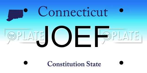 JOEF Connecticut License Plate