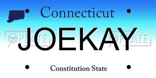 JOEKAY Connecticut License Plate