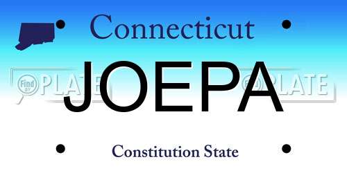 JOEPA Connecticut License Plate