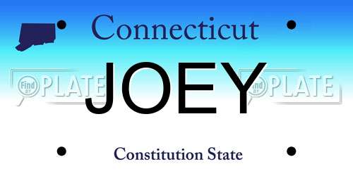 JOEY Connecticut License Plate