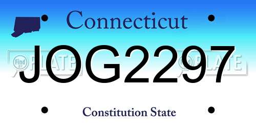 JOG2297 Connecticut License Plate