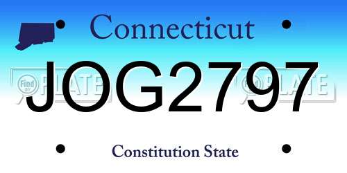 JOG2797 Connecticut License Plate