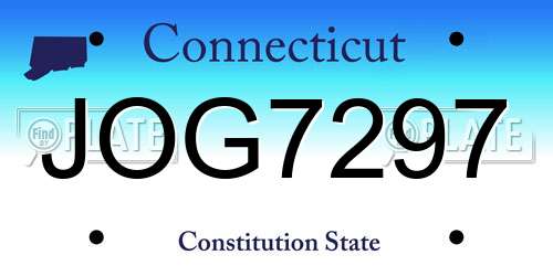 JOG7297 Connecticut License Plate