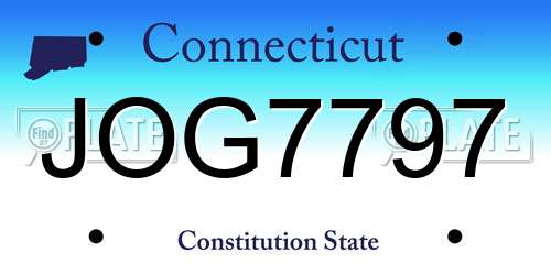 JOG7797 Connecticut License Plate