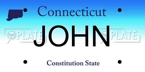 JOHN Connecticut License Plate