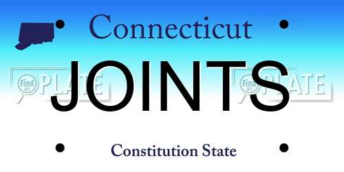 JOINTS Connecticut License Plate