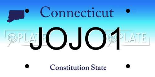 JOJO1 Connecticut License Plate