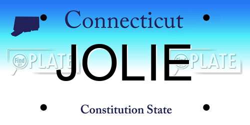JOLIE Connecticut License Plate