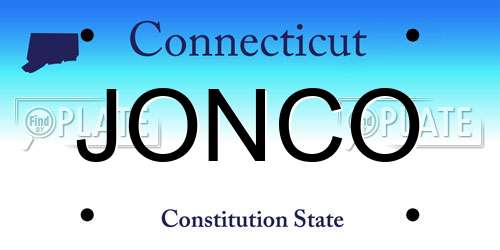 JONCO Connecticut License Plate