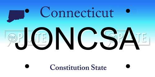 JONCSA Connecticut License Plate