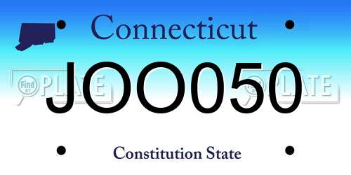 JOO050 Connecticut License Plate