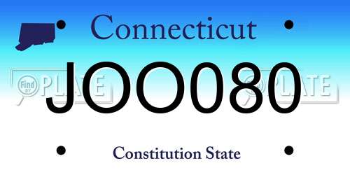 JOO080 Connecticut License Plate