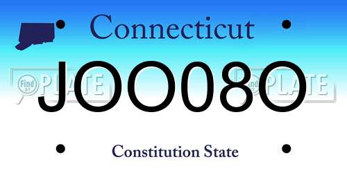 JOO08O Connecticut License Plate