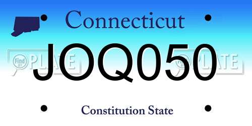 JOQ050 Connecticut License Plate