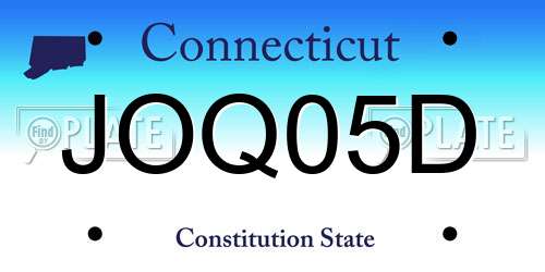 JOQ05D Connecticut License Plate