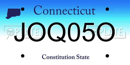 JOQ05O Connecticut License Plate