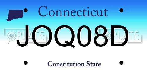 JOQ08D Connecticut License Plate
