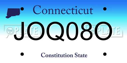 JOQ08O Connecticut License Plate