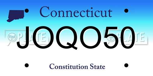 JOQO50 Connecticut License Plate
