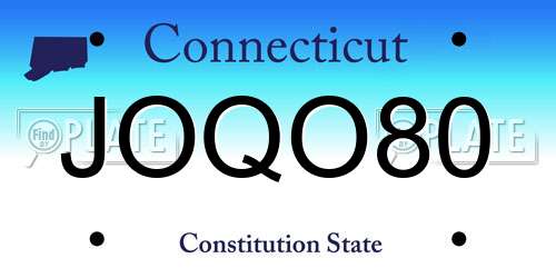 JOQO80 Connecticut License Plate