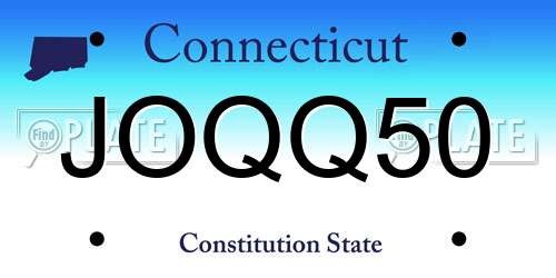 JOQQ50 Connecticut License Plate