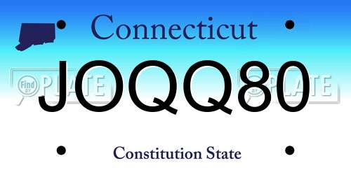JOQQ80 Connecticut License Plate