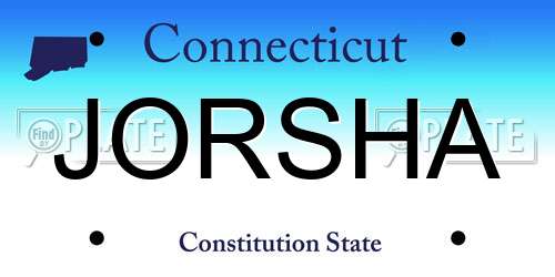 JORSHA Connecticut License Plate