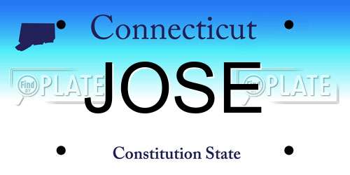JOSE Connecticut License Plate
