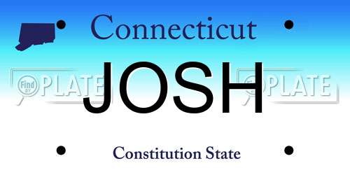 JOSH Connecticut License Plate