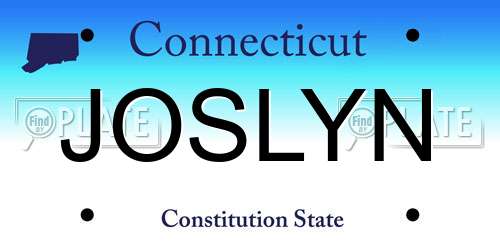 JOSLYN Connecticut License Plate