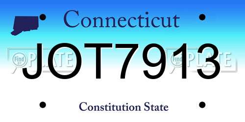 JOT7913 Connecticut License Plate