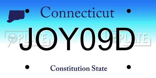 JOY09D Connecticut License Plate