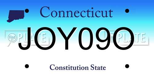 JOY09O Connecticut License Plate