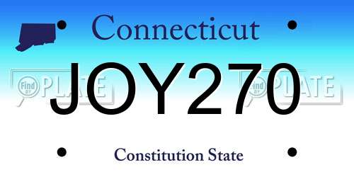 JOY270 Connecticut License Plate