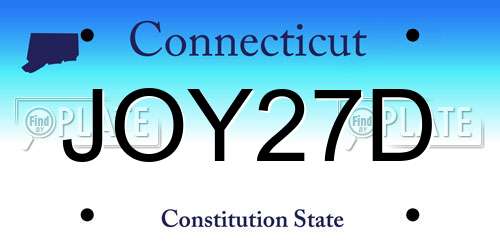JOY27D Connecticut License Plate